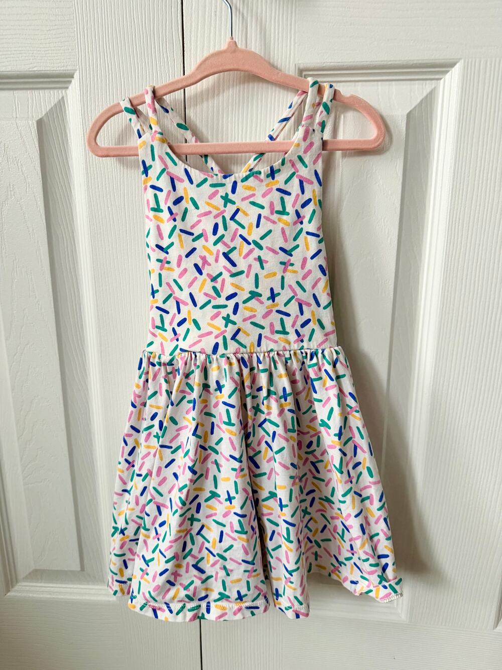 Tea Collection Girls Sprinkle Print Cross Back Dress Size 4